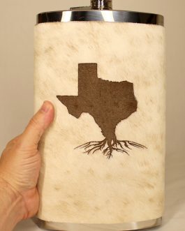 Texas Roots 64oz Jumbo Cowhide Wrapped Flask