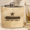 come and take it leather wrapped flask