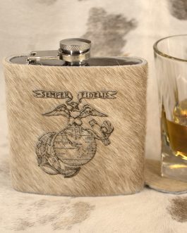 US Marine Corp 6oz Cowhide Wrapped Flask